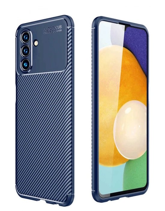 Newface Samsung Galaxy A56 Kılıf Auto Focus Karbon Kapak - Lacivert