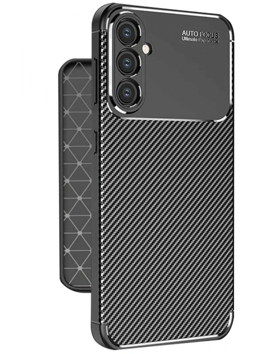 Newface Samsung Galaxy A56 Kılıf Auto Focus Karbon Kapak - Siyah