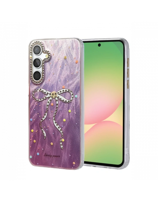 Newface Samsung Galaxy A56 Kılıf Blade Aynalı Desenli Kapak - Desen 1