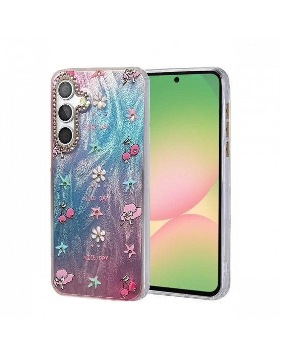 Newface Samsung Galaxy A56 Kılıf Blade Aynalı Desenli Kapak - Desen 4