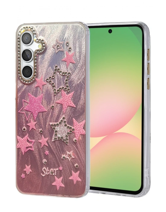 Newface Samsung Galaxy A56 Kılıf Blade Aynalı Desenli Kapak - Desen 7