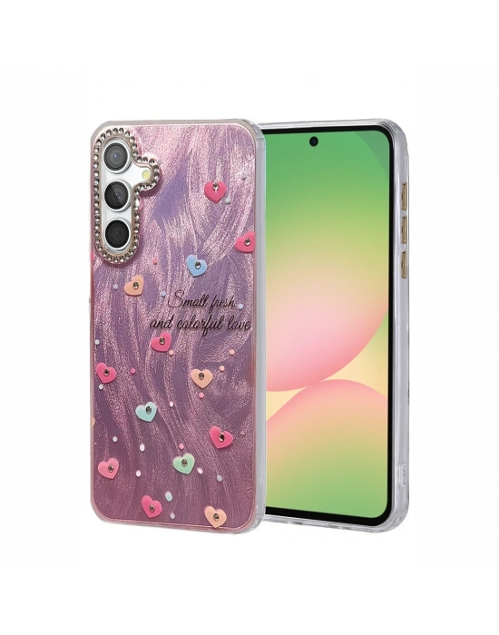 Newface Samsung Galaxy A56 Kılıf Blade Aynalı Desenli Kapak - Desen 8