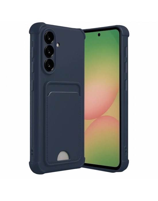 Newface Samsung Galaxy A56 Kılıf Kelvin Kartvizitli Silikon - Lacivert