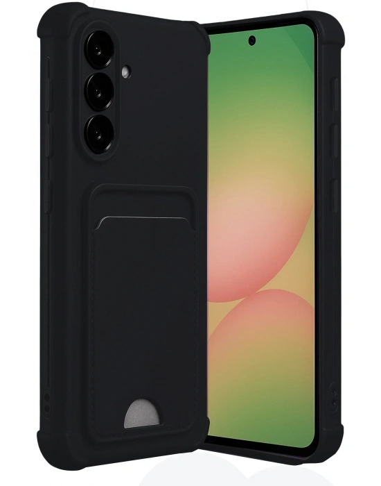 Newface Samsung Galaxy A56 Kılıf Kelvin Kartvizitli Silikon - Siyah