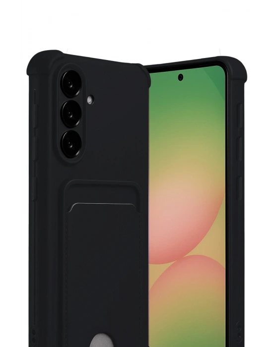 Newface Samsung Galaxy A56 Kılıf Kelvin Kartvizitli Silikon - Siyah