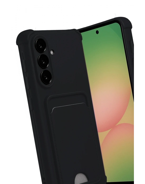 Newface Samsung Galaxy A56 Kılıf Kelvin Kartvizitli Silikon - Siyah