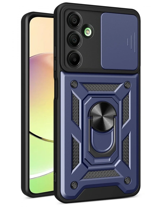 Newface Samsung Galaxy A56 Kılıf Pars Lens Yüzüklü Silikon - Lacivert