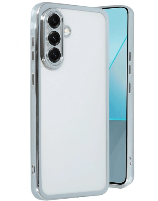 Newface Samsung Galaxy A56 Kılıf Razer Lensli Silikon - Gümüş