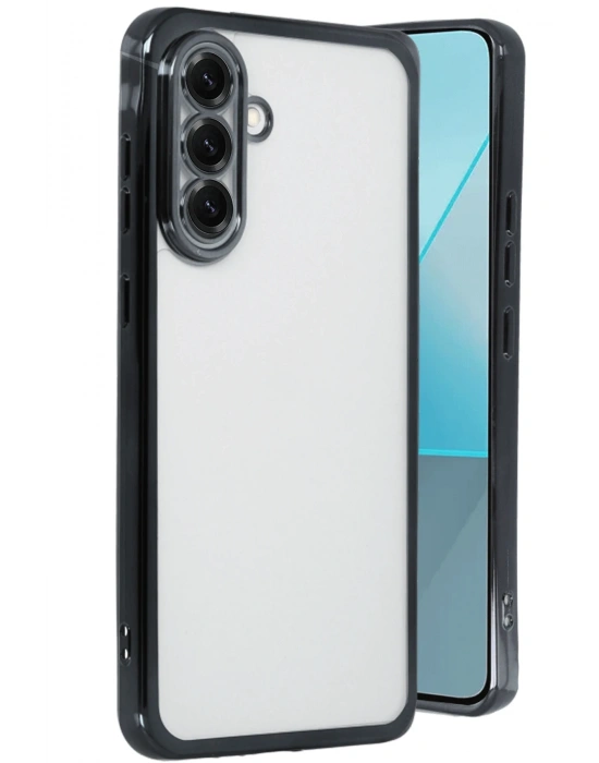 Newface Samsung Galaxy A56 Kılıf Razer Lensli Silikon - Siyah