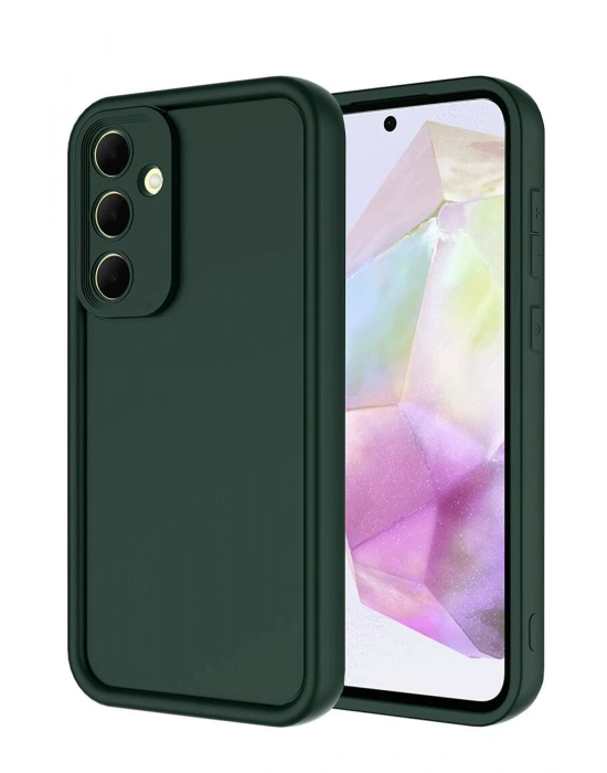 Newface Samsung Galaxy A56 Kılıf Viera Silikon - Koyu Yeşil
