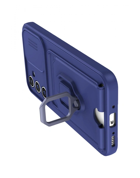 Newface Samsung Galaxy A56 Kılıf Zuma Kartvizitli Yüzüklü Silikon - Lacivert