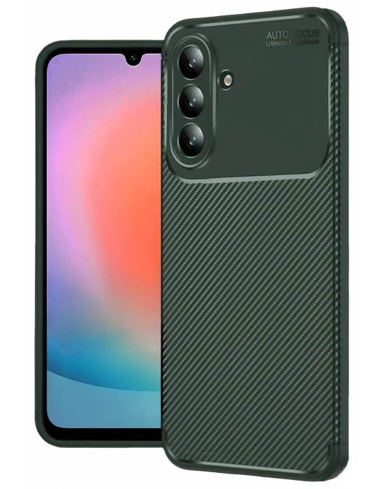 Newface Samsung Galaxy A57 5G Auto Focus Karbon Kapak - Koyu Yeşil