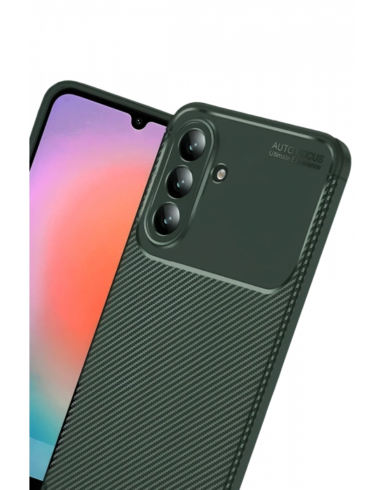 Newface Samsung Galaxy A57 5G Auto Focus Karbon Kapak - Koyu Yeşil