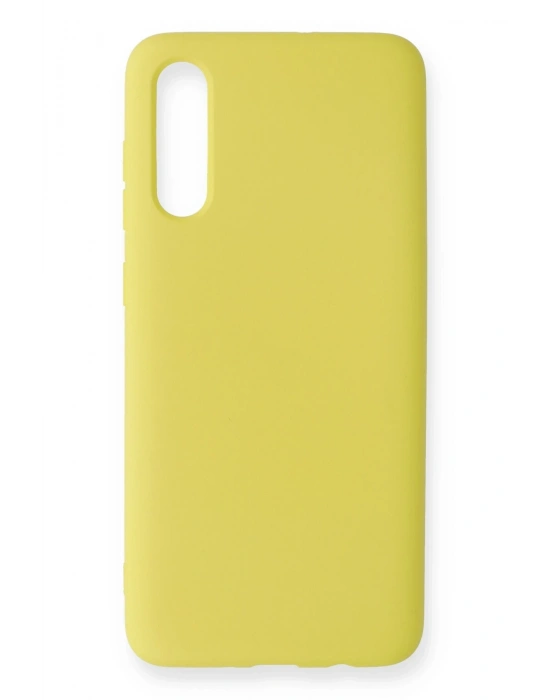 Newface Samsung Galaxy A70 Kılıf Nano içi Kadife Silikon - Sarı