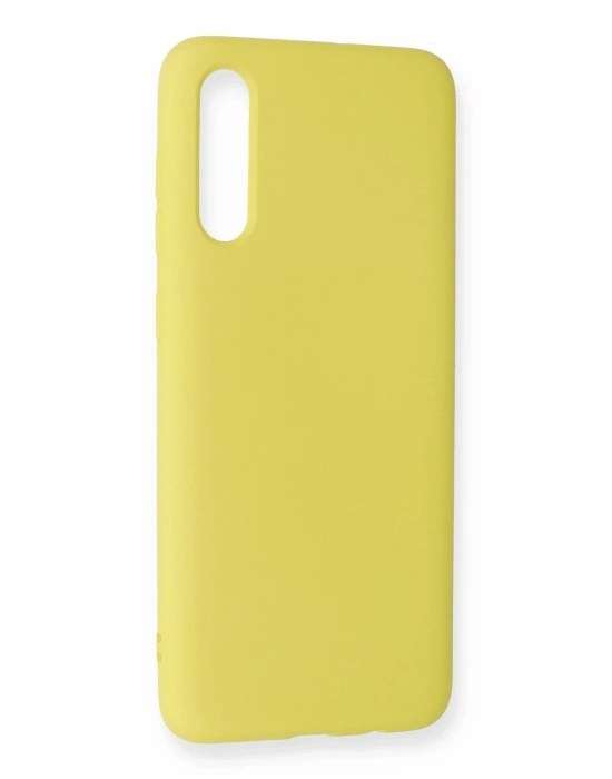 Newface Samsung Galaxy A70 Kılıf Nano içi Kadife Silikon - Sarı