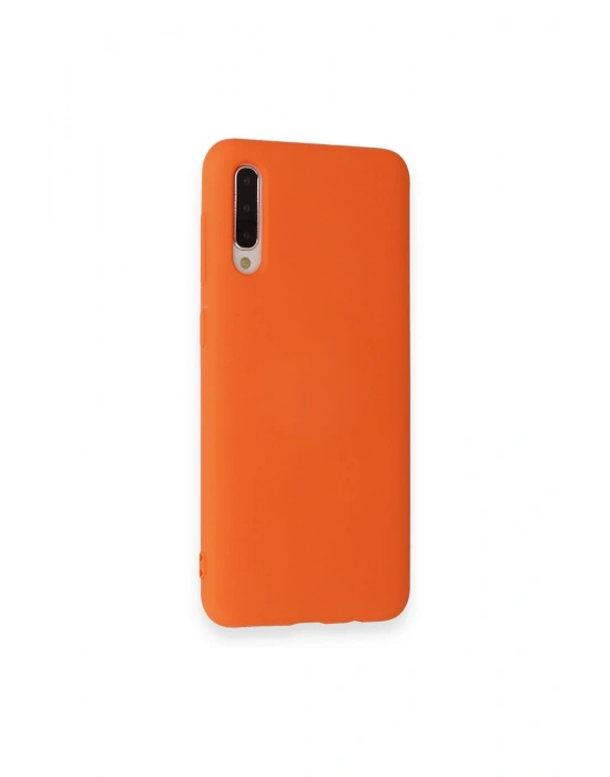 Newface Samsung Galaxy A70 Kılıf Nano içi Kadife Silikon - Turuncu