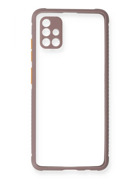 Newface Samsung Galaxy A71 Kılıf Miami Şeffaf Silikon - Açık Mor