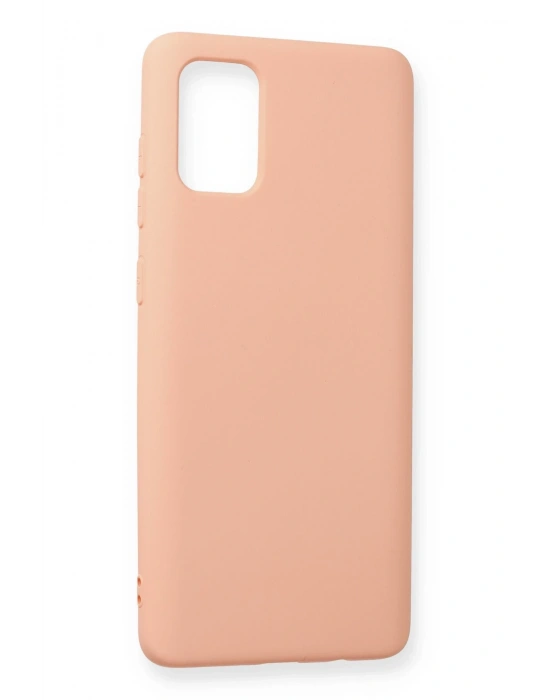 Newface Samsung Galaxy A71 Kılıf Nano içi Kadife Silikon - Pudra