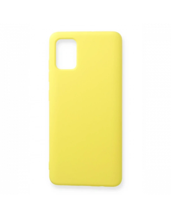 Newface Samsung Galaxy A71 Kılıf Nano içi Kadife Silikon - Sarı