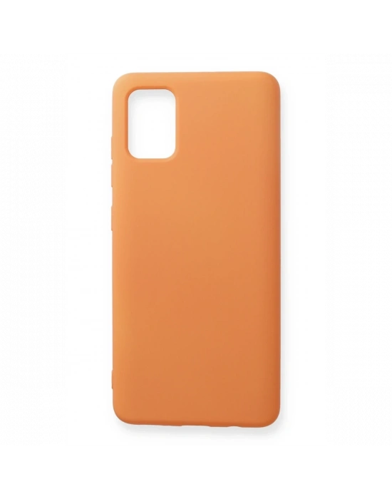 Newface Samsung Galaxy A71 Kılıf Nano içi Kadife Silikon - Turuncu