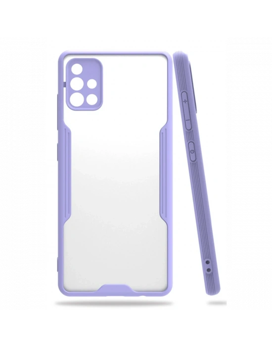 Newface Samsung Galaxy A71 Kılıf Platin Silikon - Lila