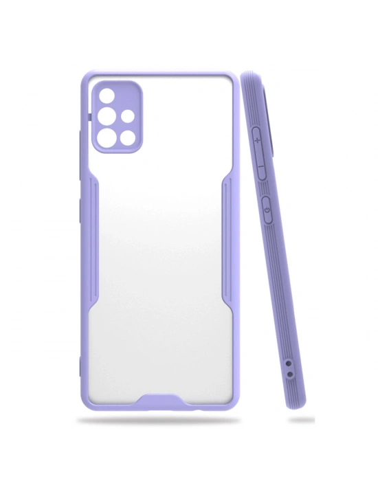 Newface Samsung Galaxy A71 Kılıf Platin Silikon - Lila