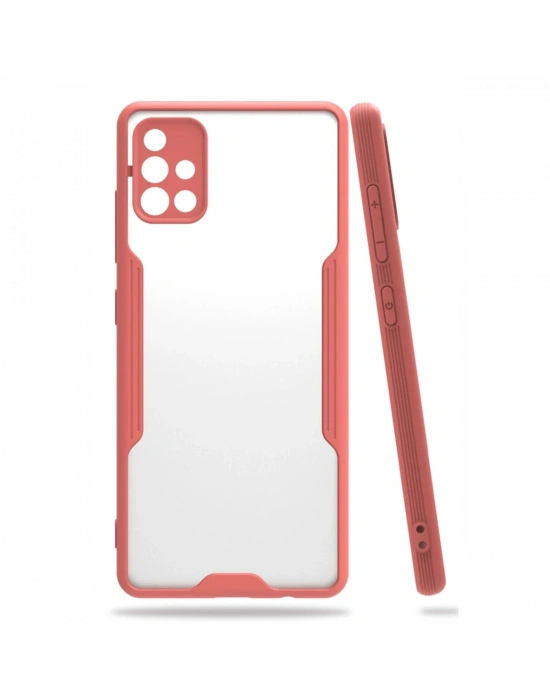 Newface Samsung Galaxy A71 Kılıf Platin Silikon - Pembe