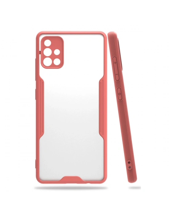 Newface Samsung Galaxy A71 Kılıf Platin Silikon - Pembe