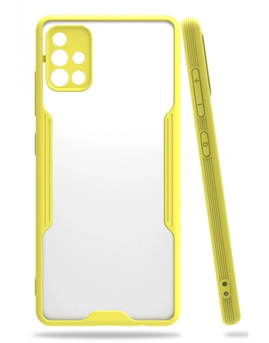 Newface Samsung Galaxy A71 Kılıf Platin Silikon - Sarı