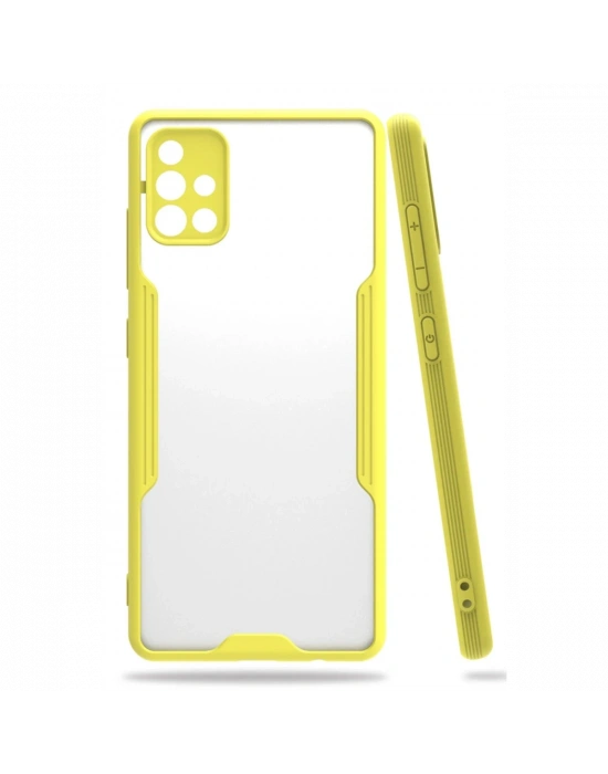 Newface Samsung Galaxy A71 Kılıf Platin Silikon - Sarı