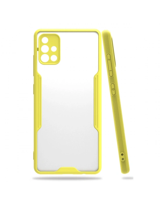 Newface Samsung Galaxy A71 Kılıf Platin Silikon - Sarı