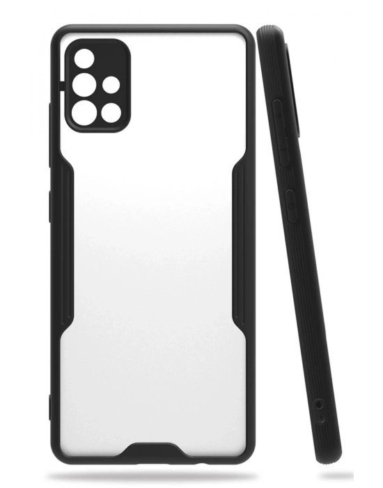 Newface Samsung Galaxy A71 Kılıf Platin Silikon - Siyah