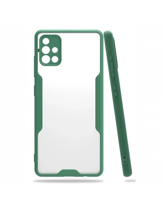 Newface Samsung Galaxy A71 Kılıf Platin Silikon - Yeşil