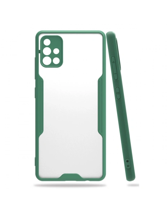 Newface Samsung Galaxy A71 Kılıf Platin Silikon - Yeşil