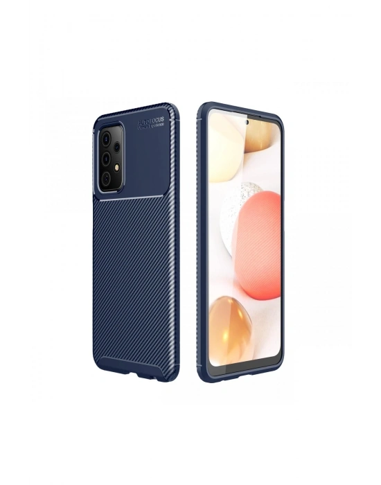 Newface Samsung Galaxy A72 Kılıf Auto Focus Karbon Kapak - Lacivert