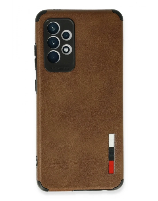 Newface Samsung Galaxy A72 Kılıf Loop Deri Silikon - Kahverengi