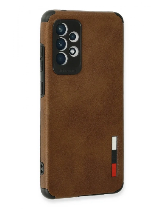 Newface Samsung Galaxy A72 Kılıf Loop Deri Silikon - Kahverengi