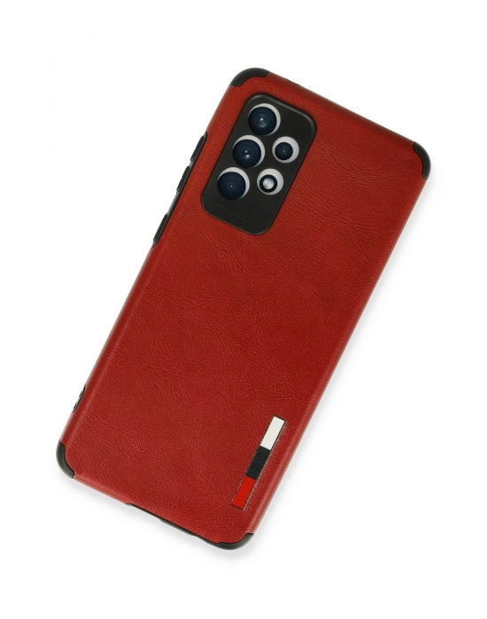 Newface Samsung Galaxy A72 Kılıf Loop Deri Silikon - Kırmızı