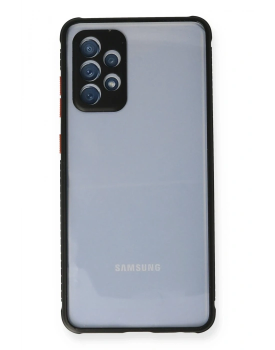 Newface Samsung Galaxy A72 Kılıf Miami Şeffaf Silikon - Siyah