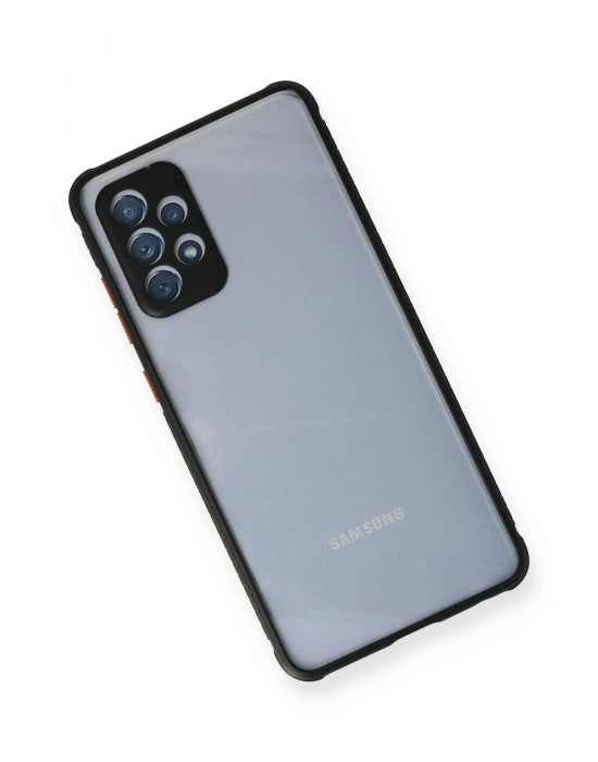 Newface Samsung Galaxy A72 Kılıf Miami Şeffaf Silikon - Siyah