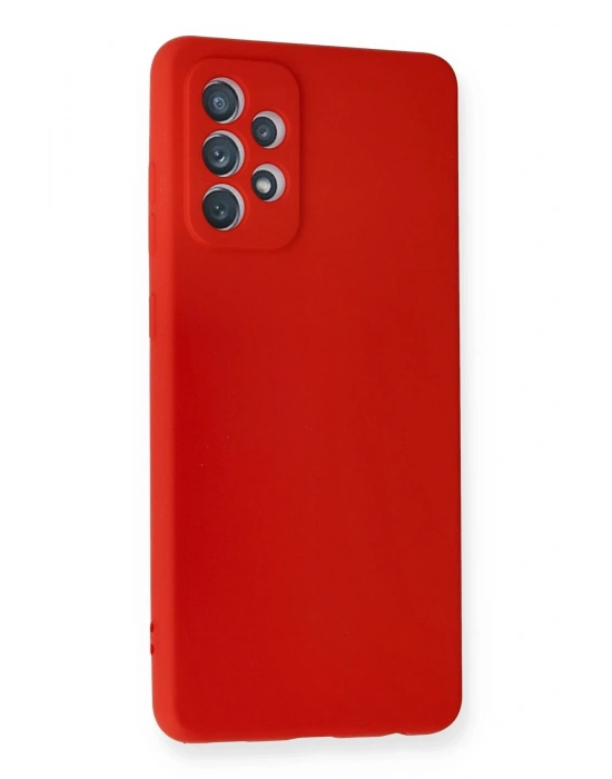 Newface Samsung Galaxy A72 Kılıf Nano içi Kadife Silikon - Kırmızı