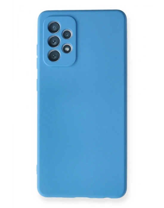 Newface Samsung Galaxy A72 Kılıf Nano içi Kadife Silikon - Mavi