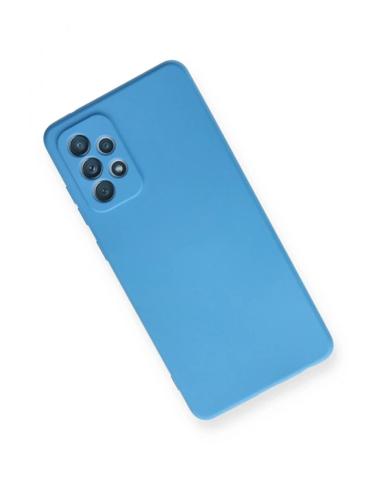 Newface Samsung Galaxy A72 Kılıf Nano içi Kadife Silikon - Mavi