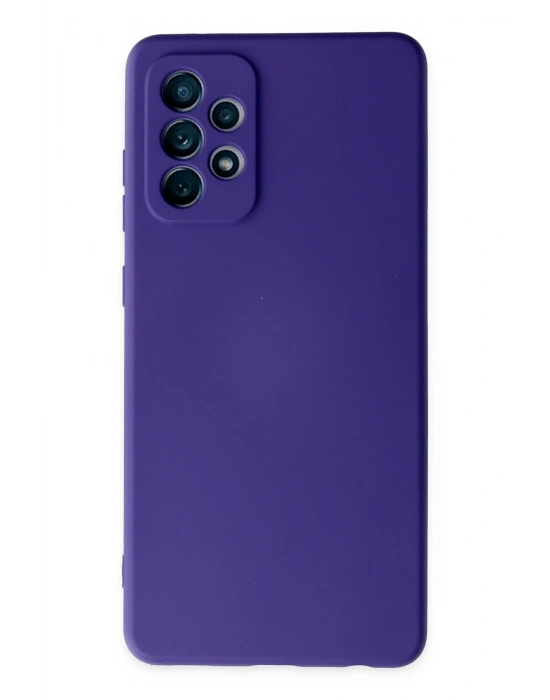 Newface Samsung Galaxy A72 Kılıf Nano içi Kadife Silikon - Mor