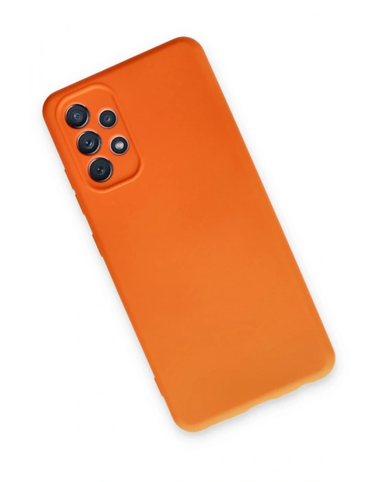 Newface Samsung Galaxy A72 Kılıf Nano içi Kadife Silikon - Turuncu