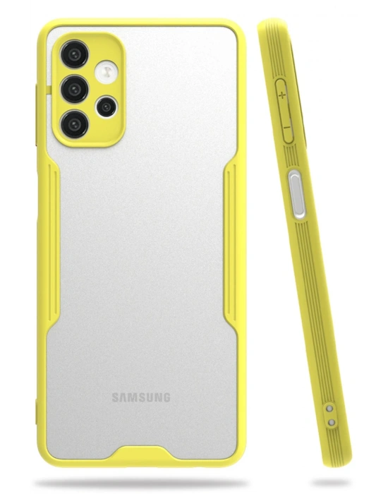 Newface Samsung Galaxy A72 Kılıf Platin Silikon - Sarı