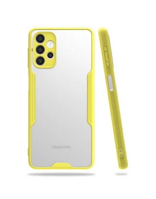 Newface Samsung Galaxy A72 Kılıf Platin Silikon - Sarı