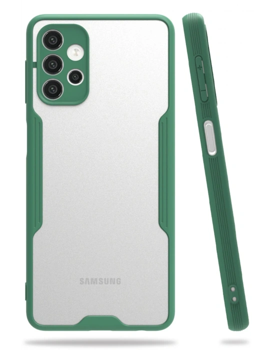 Newface Samsung Galaxy A72 Kılıf Platin Silikon - Yeşil