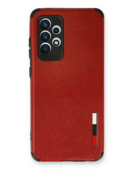 Newface Samsung Galaxy A73 5G Kılıf Loop Deri Silikon - Kırmızı