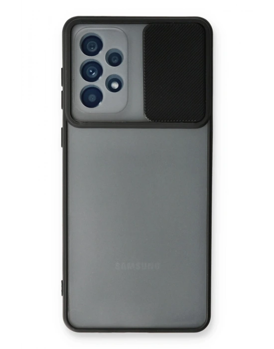 Newface Samsung Galaxy A73 5G Kılıf Palm Buzlu Kamera Sürgülü Silikon - Siyah